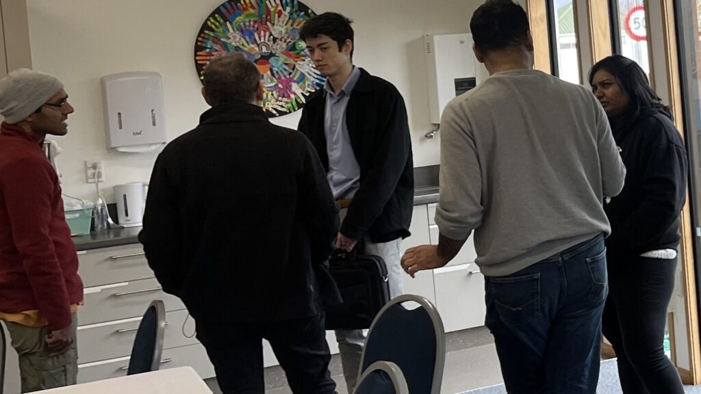 a group of men in a room