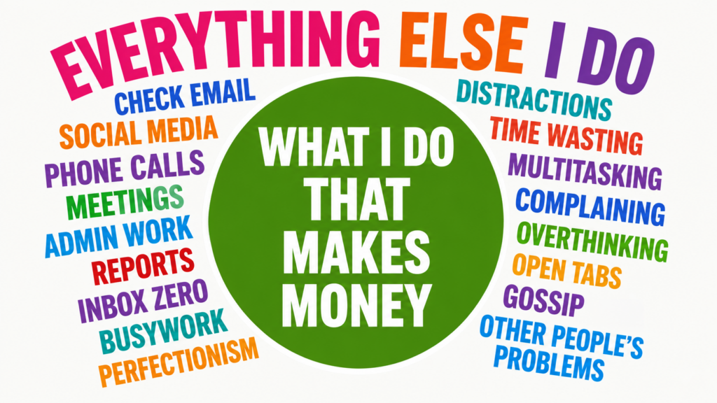 Graphic showing distracting business tasks